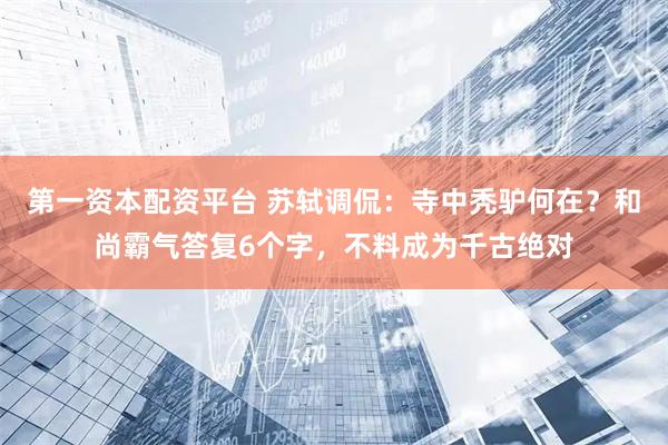 第一资本配资平台 苏轼调侃：寺中秃驴何在？和尚霸气答复6个字，不料成为千古绝对