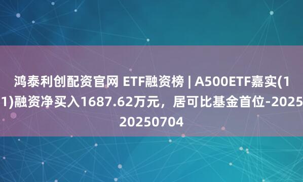 鸿泰利创配资官网 ETF融资榜 | A500ETF嘉实(159351)融资净买入1687.62万元，居可比基金首位-20250704