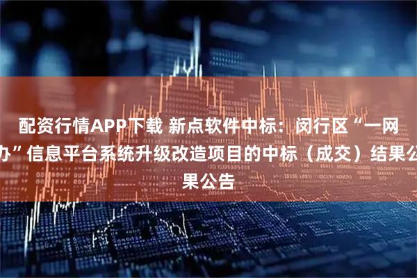 配资行情APP下载 新点软件中标：闵行区“一网通办”信息平台系统升级改造项目的中标（成交）结果公告