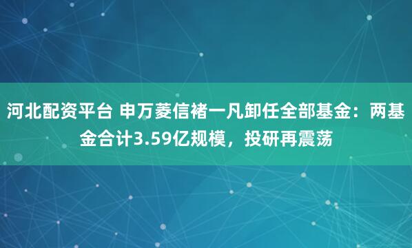 河北配资平台 申万菱信褚一凡卸任全部基金：两基金合计3.59亿规模，投研再震荡